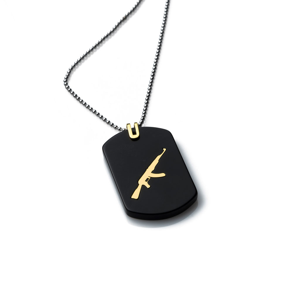 AK-47 Gold Tag Necklace