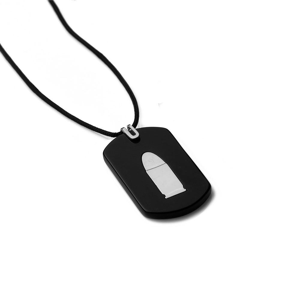 Black Dog Tag Necklace – ICANENGRAVE