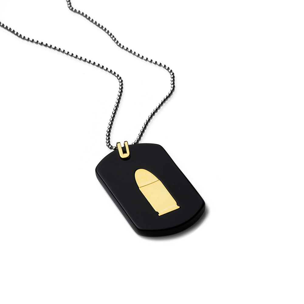 Bullet Gold Tag Necklace