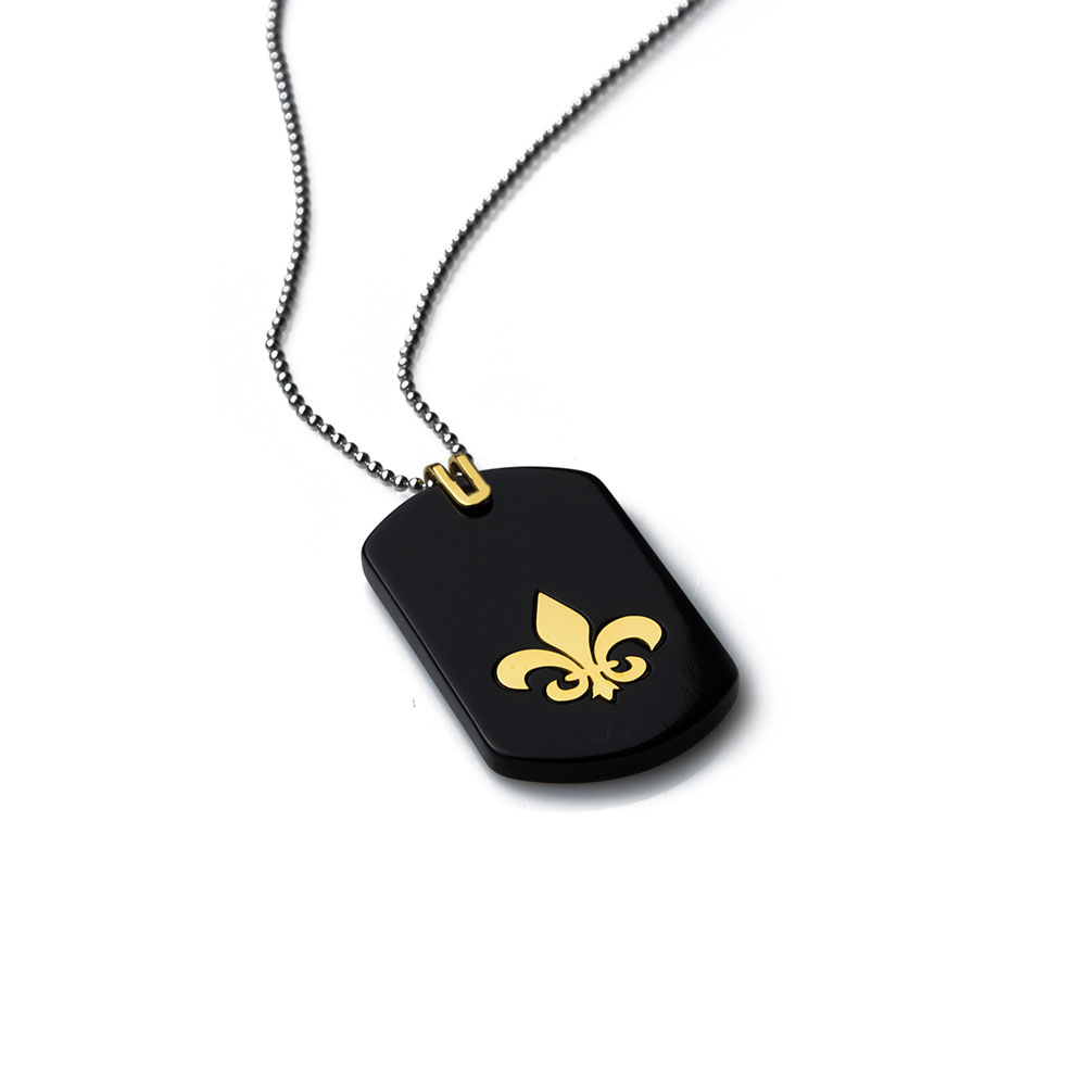 Men's Stainless Steel Fleur De Lis Dog Tag Chain Necklace : Target