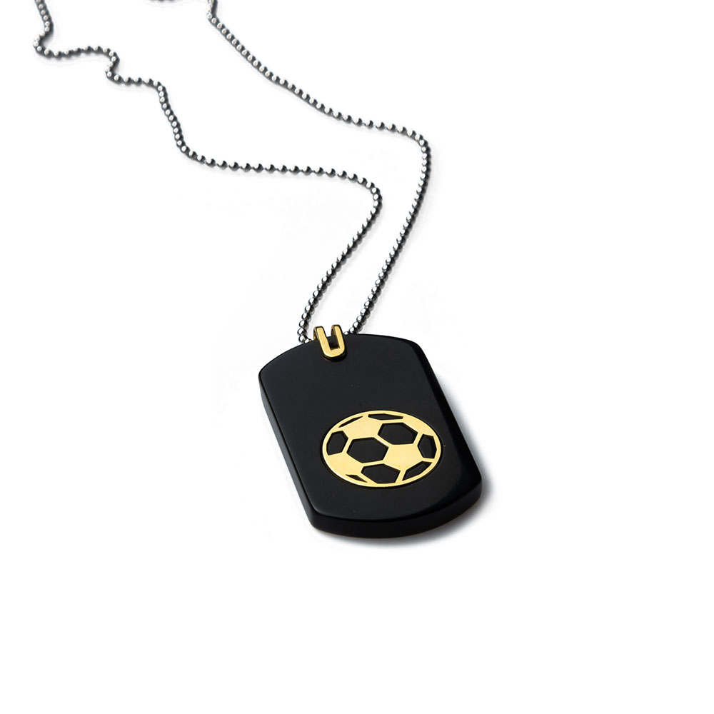 Football Gold Tag Necklace