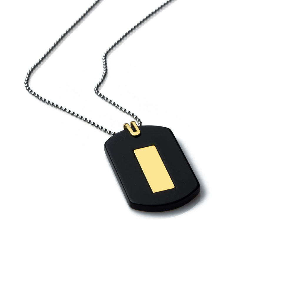 NUOLUX Dog Tag Real Mens Titanium Steel Pendant Chain Necklace (Gold) -  Walmart.com