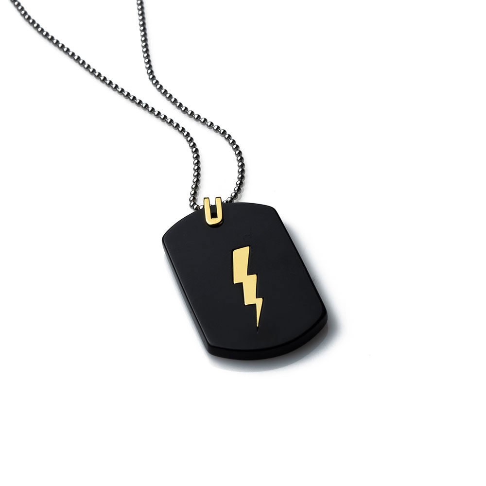 Thunder Gold Tag Necklace