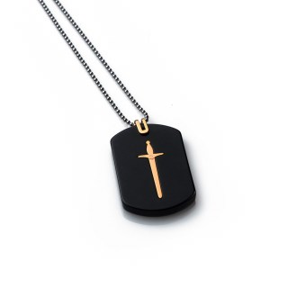 mens-gold-necklace-dog-tag-claymore-pink-14k-stainless-steal-ball-chain-rockmanjewerly-089613-1