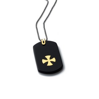 mens-gold-necklace-dog-tag-crux-v-yellow-14k-stainless-steal-ball-chain-rockmanjewerly-089551-1