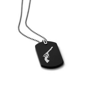 mens-gold-necklace-dog-tag-revolver-white-14k-stainless-steal-ball-chain-rockmanjewerly-089619-1